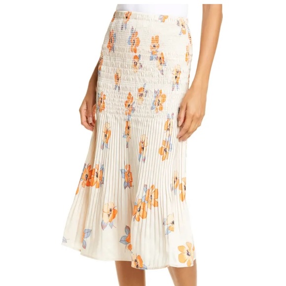 Nicholas Smocked Midi Skirt - Picture 3 of 11